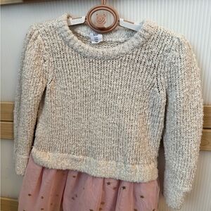 GAP Cream and Pink Kids Casual Dress